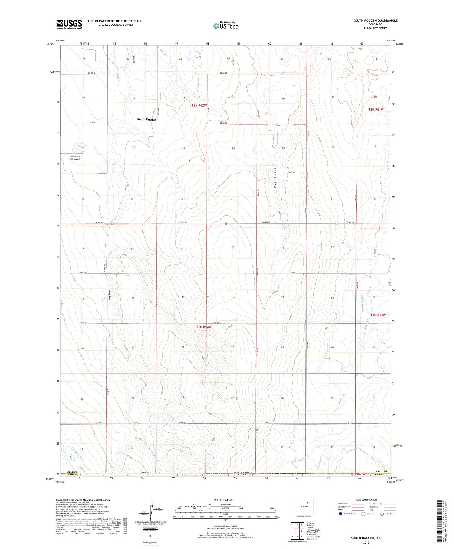 South Roggen Colorado US Topo Map Image