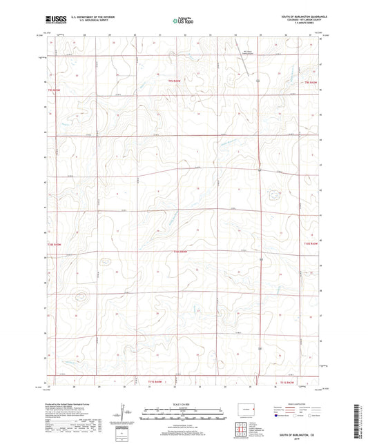 South of Burlington Colorado US Topo Map Image