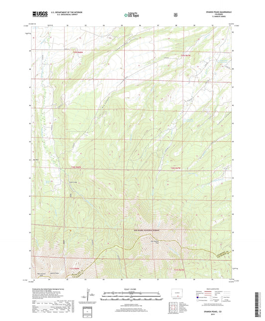 Spanish Peaks Colorado US Topo Map Image