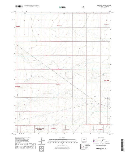 Springfield West Colorado US Topo Map Image