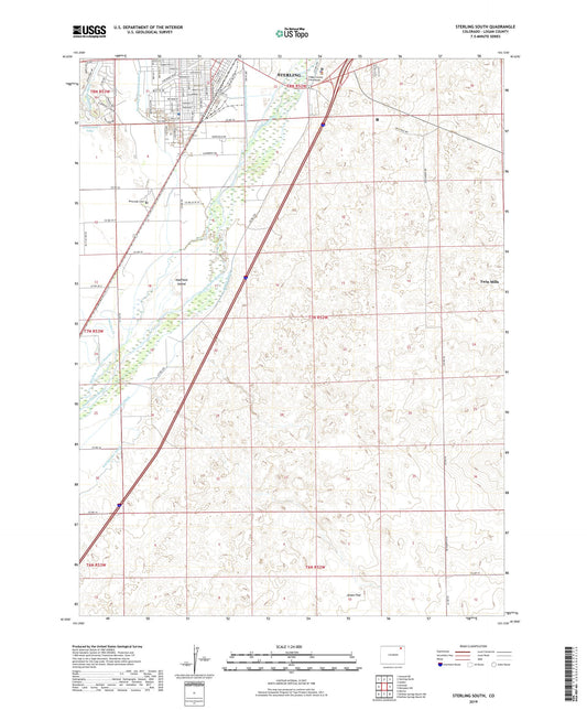 Sterling South Colorado US Topo Map Image