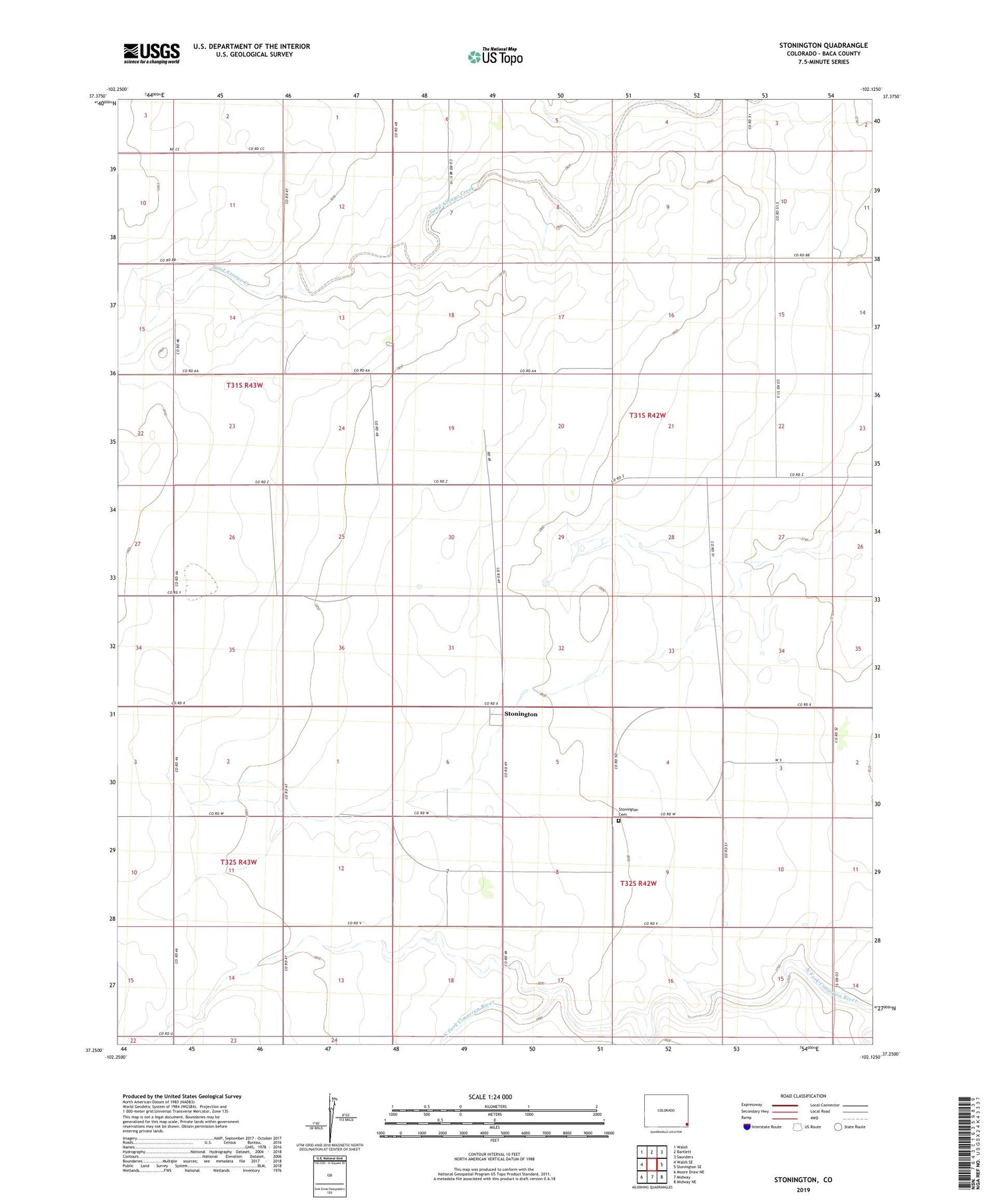 Stonington Colorado US Topo Map Image