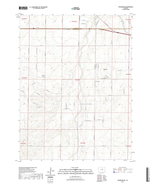 Strasburg NW Colorado US Topo Map Image