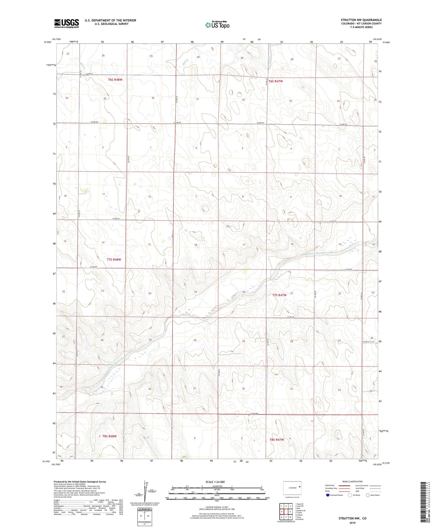 Stratton NW Colorado US Topo Map Image