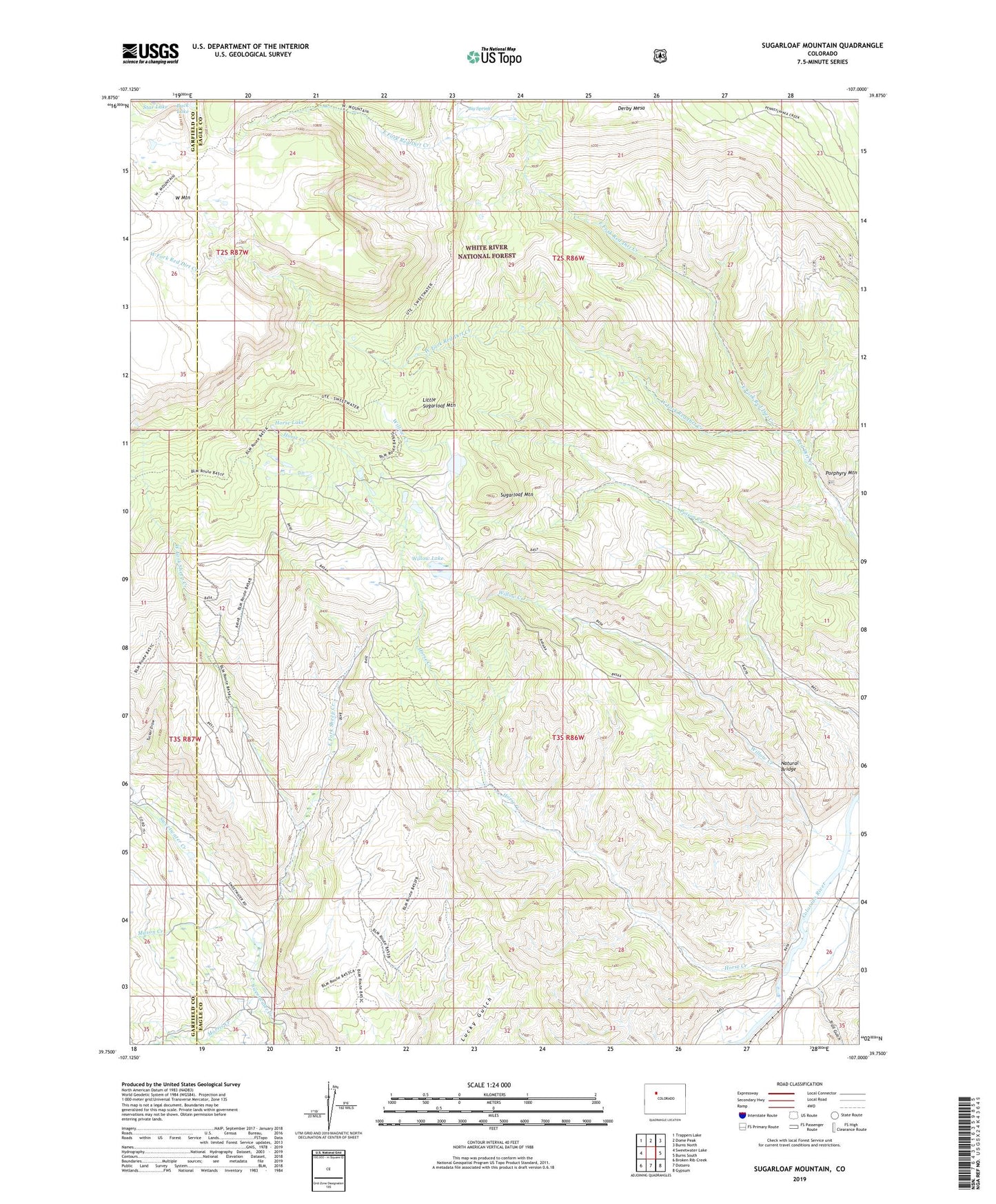 Sugarloaf Mountain Colorado US Topo Map Image