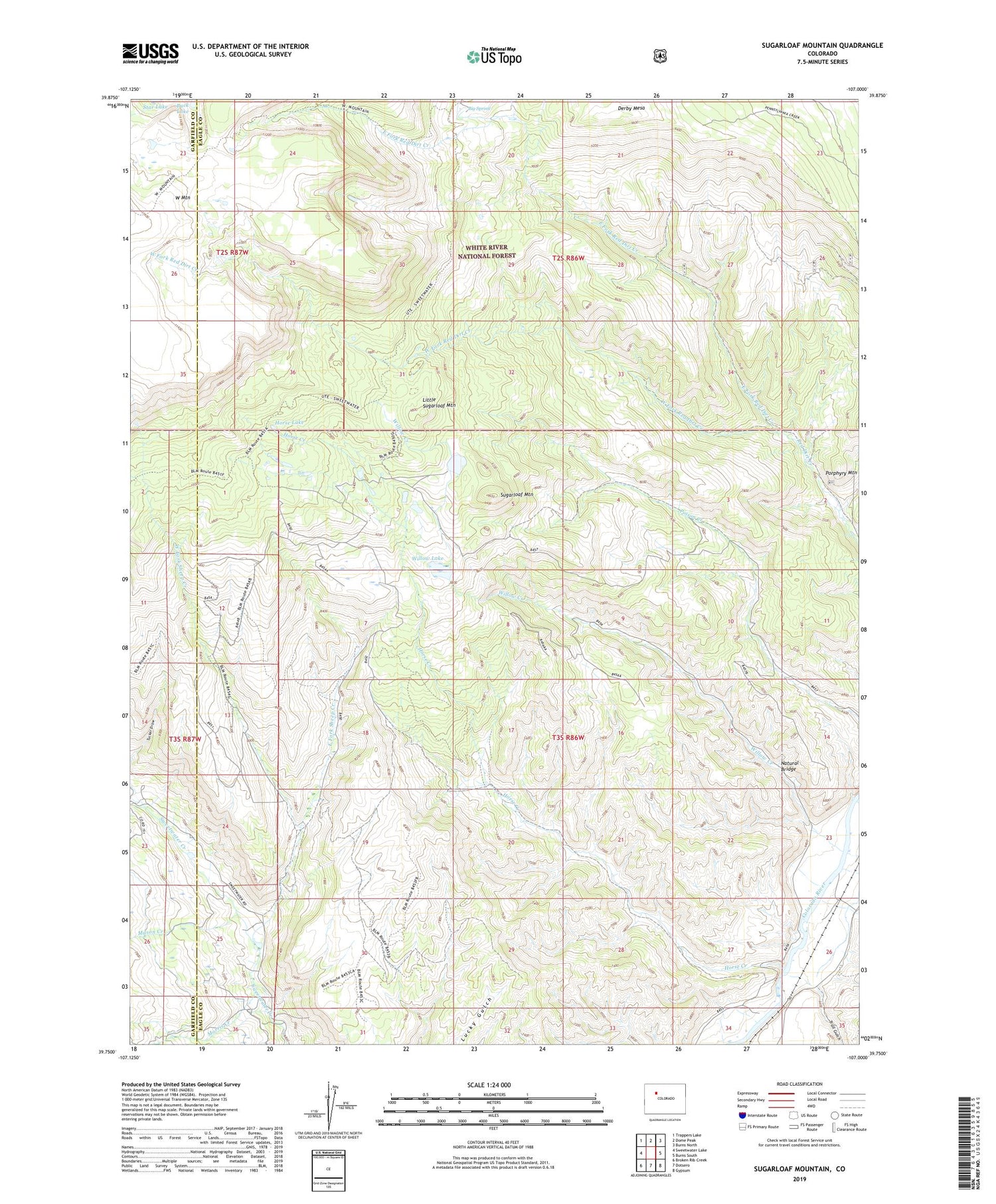 Sugarloaf Mountain Colorado US Topo Map Image