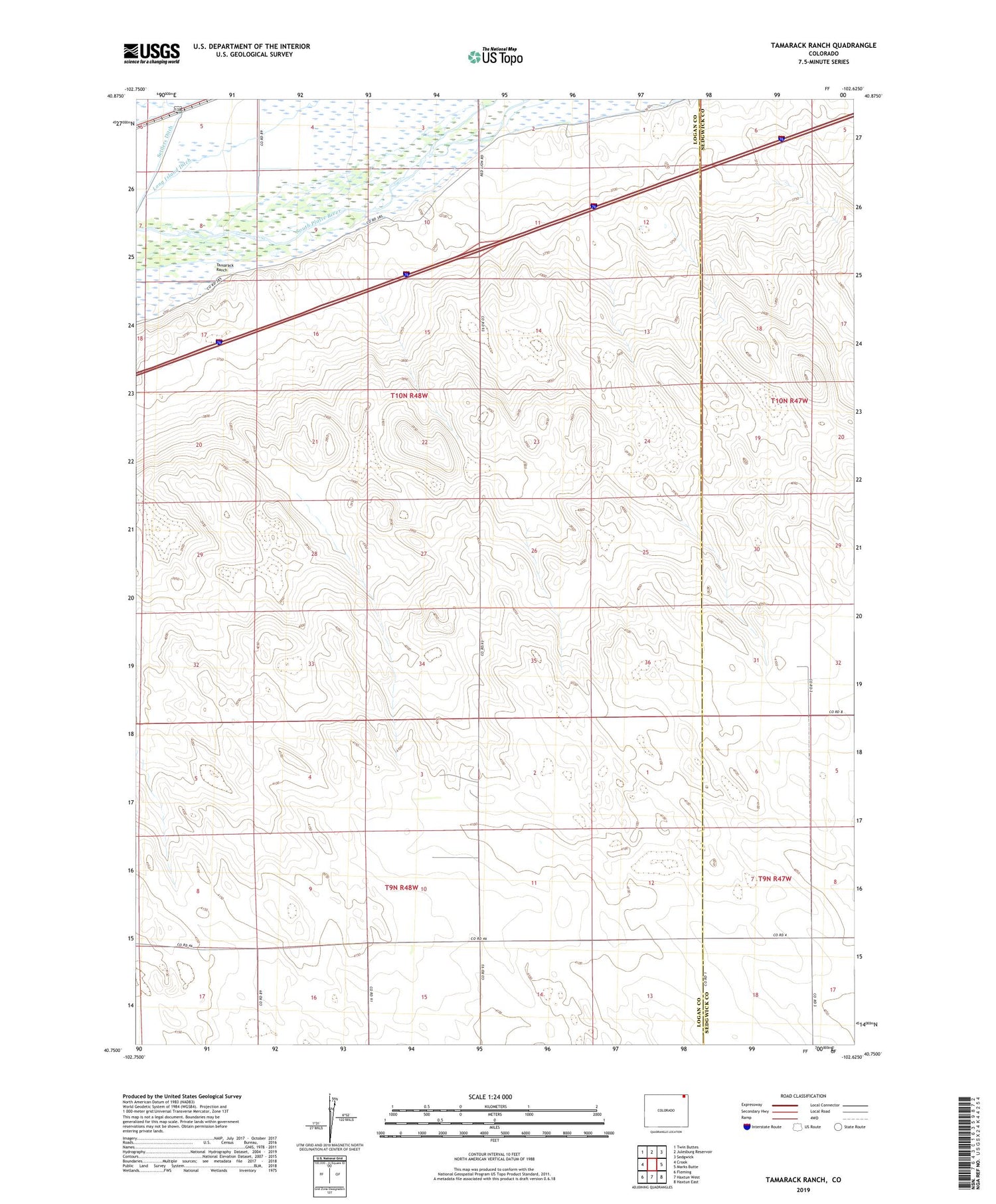 Tamarack Ranch Colorado US Topo Map Image