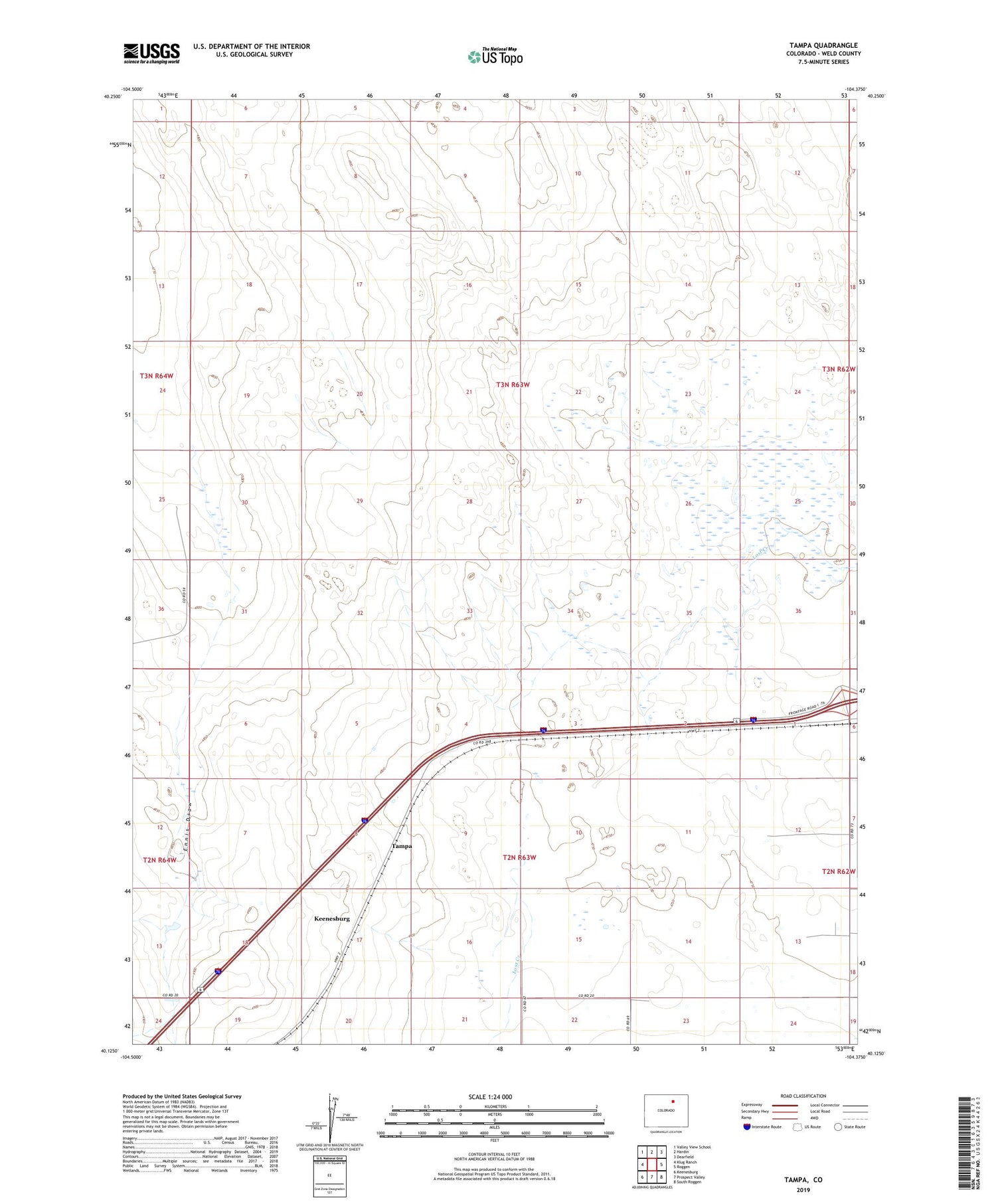 Tampa Colorado US Topo Map Image