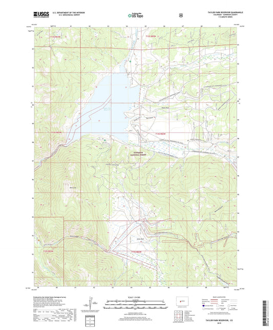 Taylor Park Reservoir Colorado US Topo Map Image