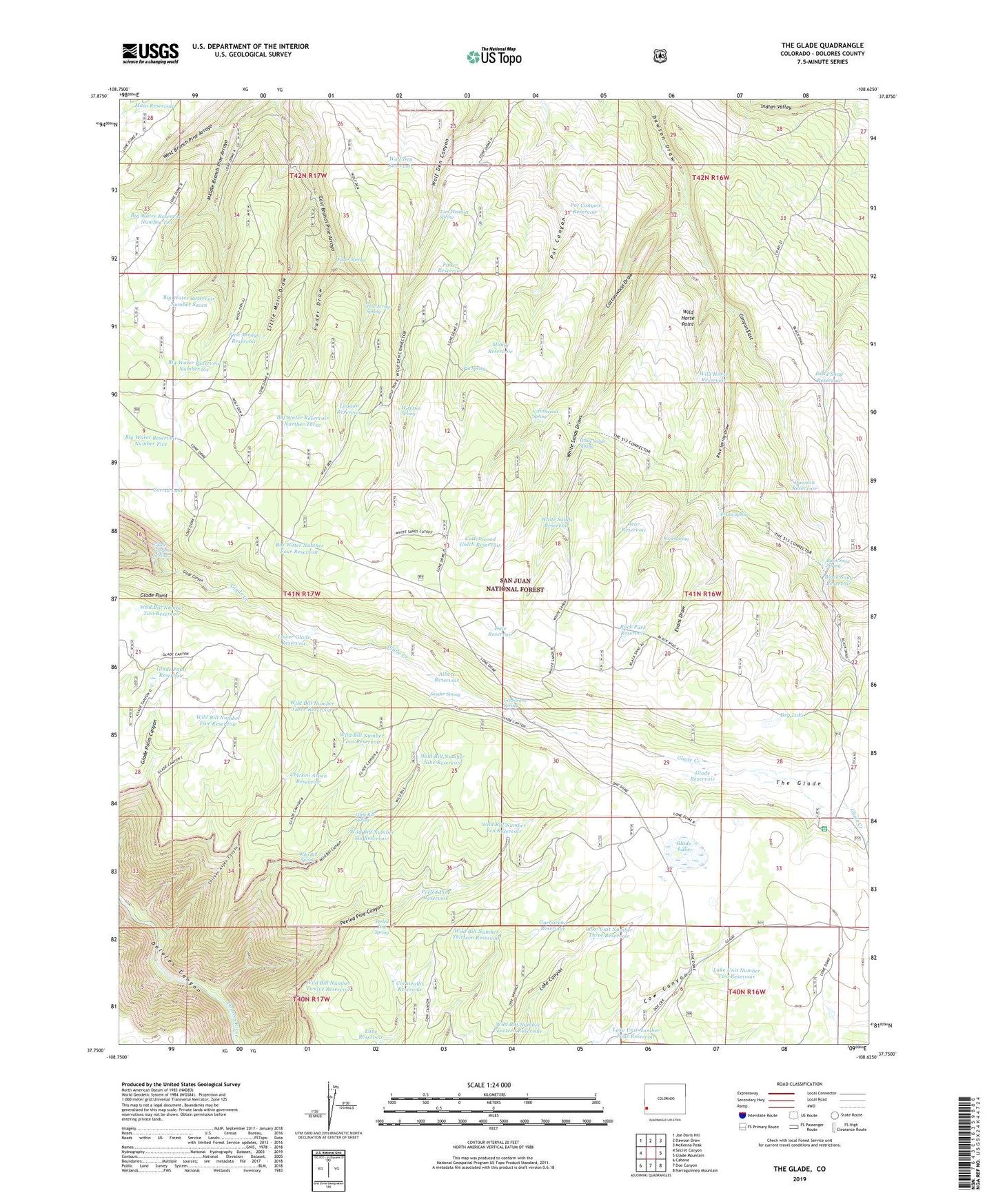 The Glade Colorado US Topo Map Image