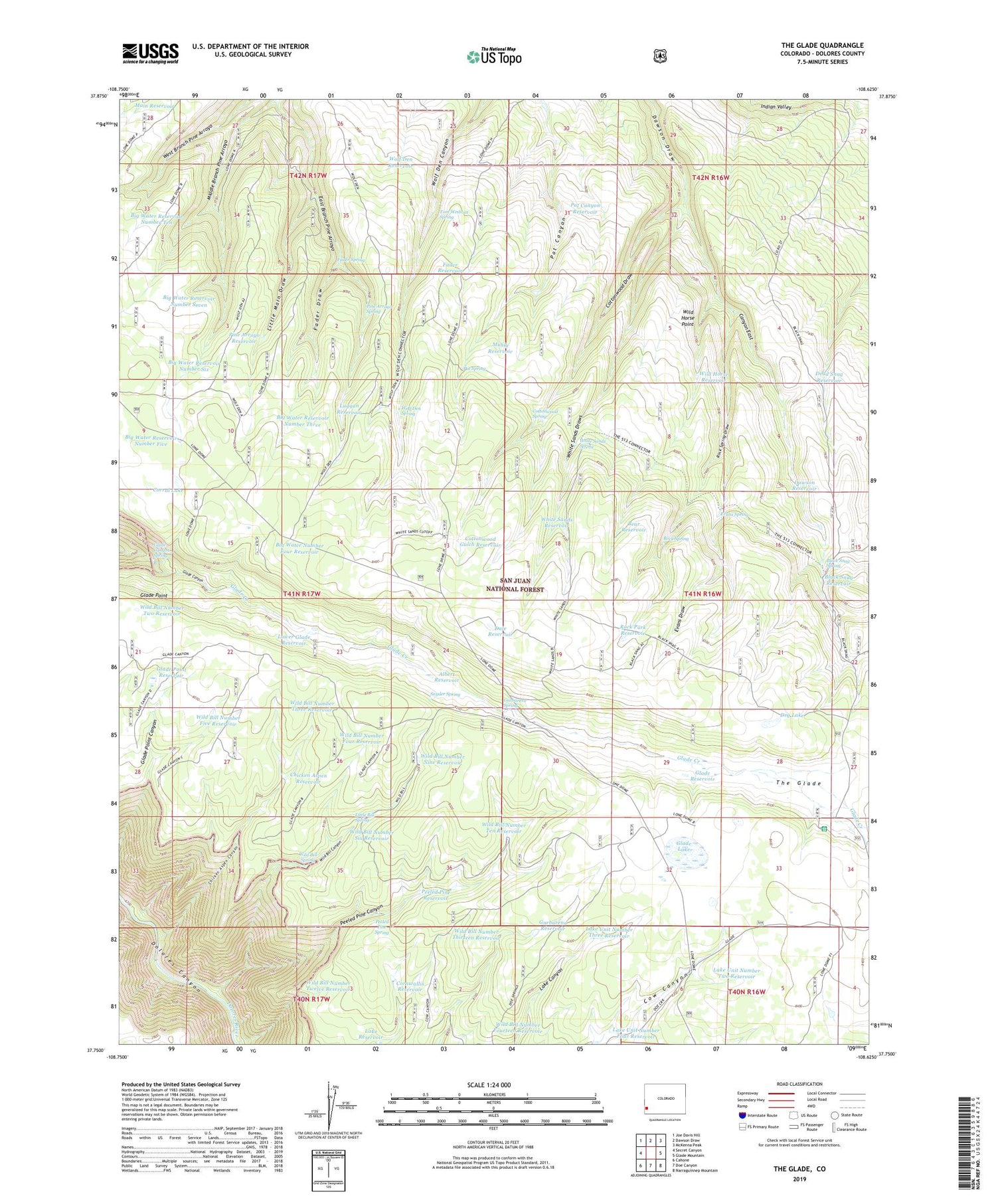 The Glade Colorado US Topo Map Image