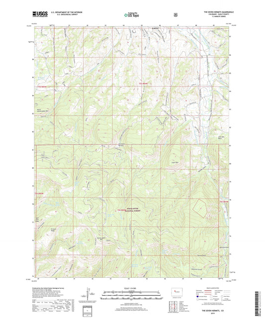 The Seven Hermits Colorado US Topo Map Image