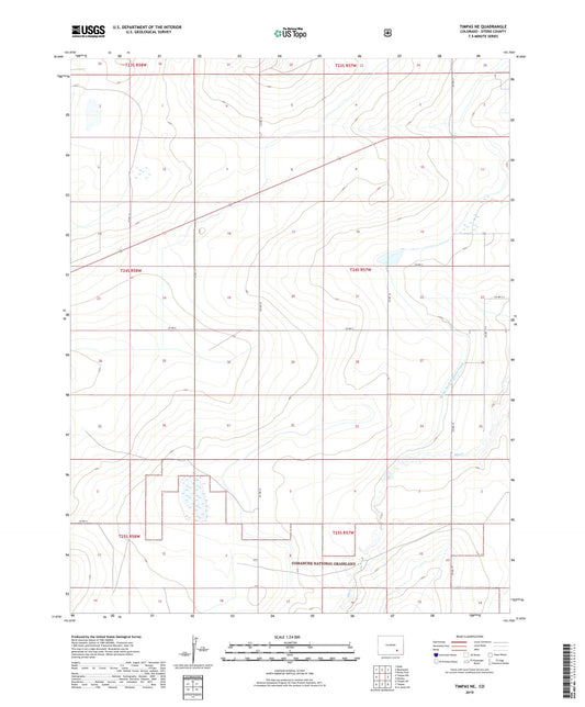 Timpas NE Colorado US Topo Map Image