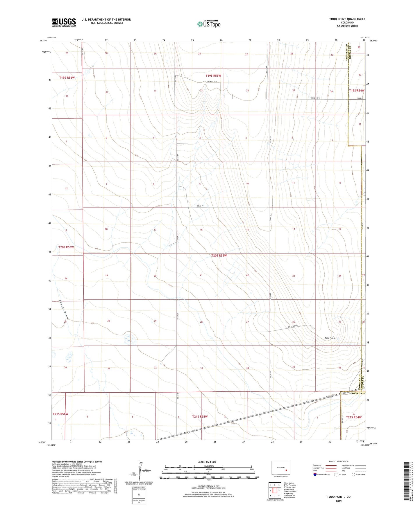Todd Point Colorado US Topo Map Image