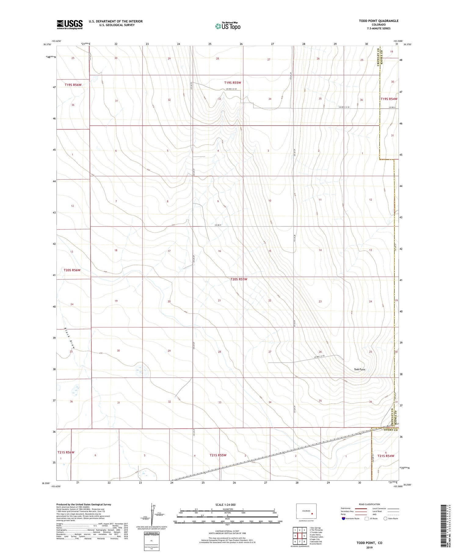 Todd Point Colorado US Topo Map Image