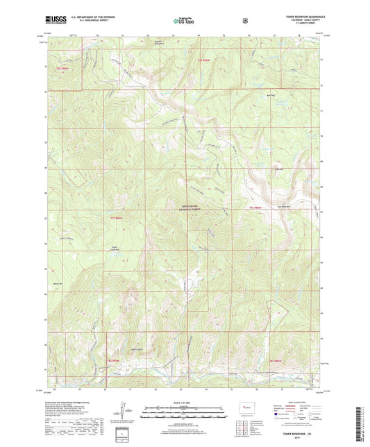 Toner Reservoir Colorado US Topo Map Image