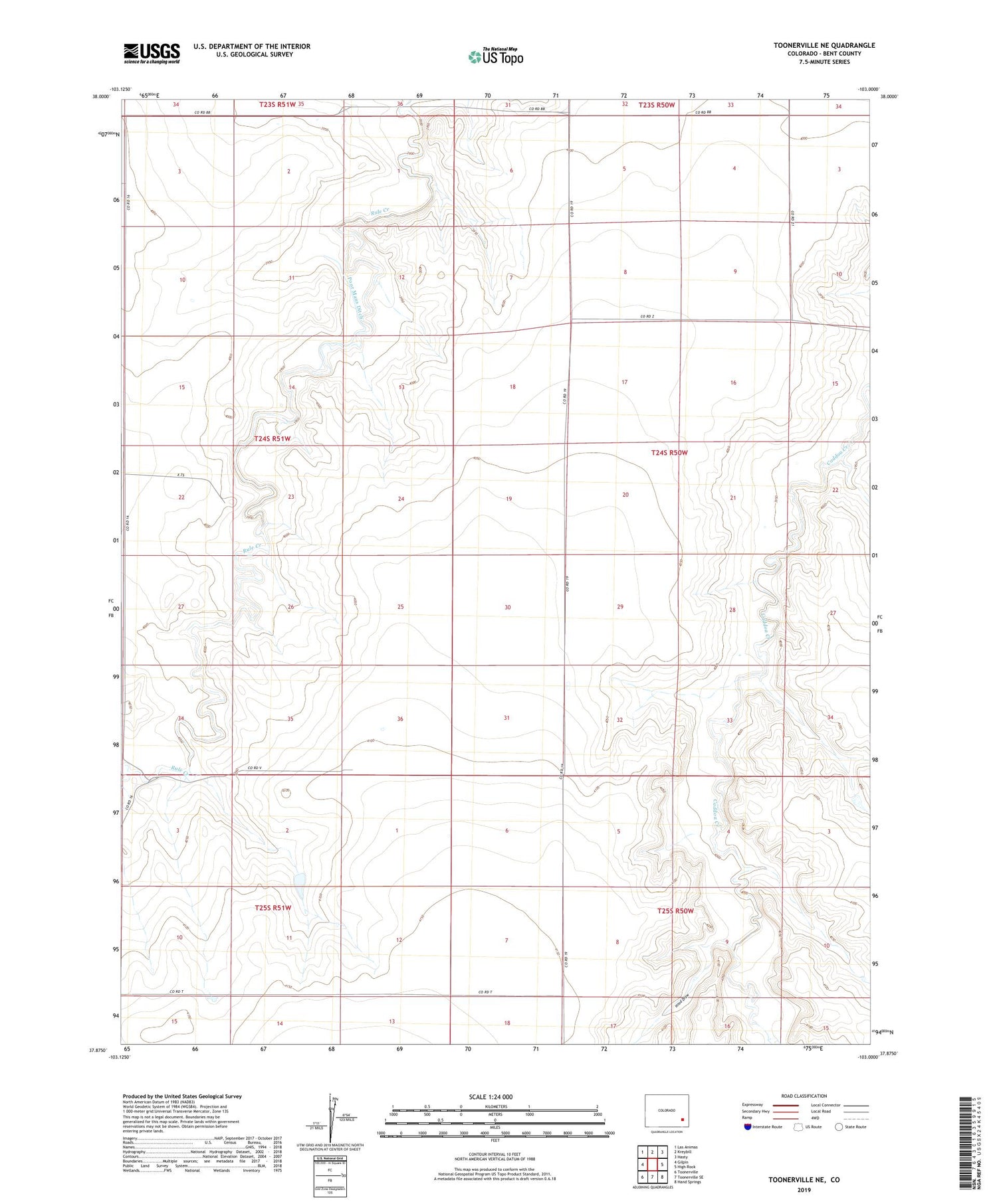 Toonerville NE Colorado US Topo Map Image