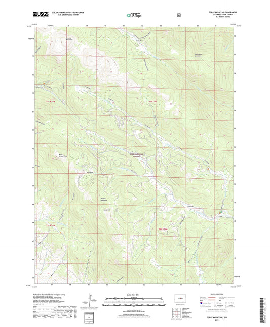 Topaz Mountain Colorado US Topo Map Image