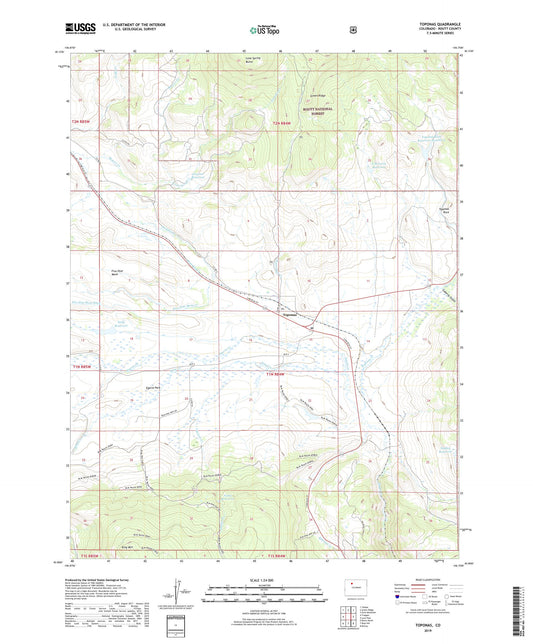 Toponas Colorado US Topo Map Image