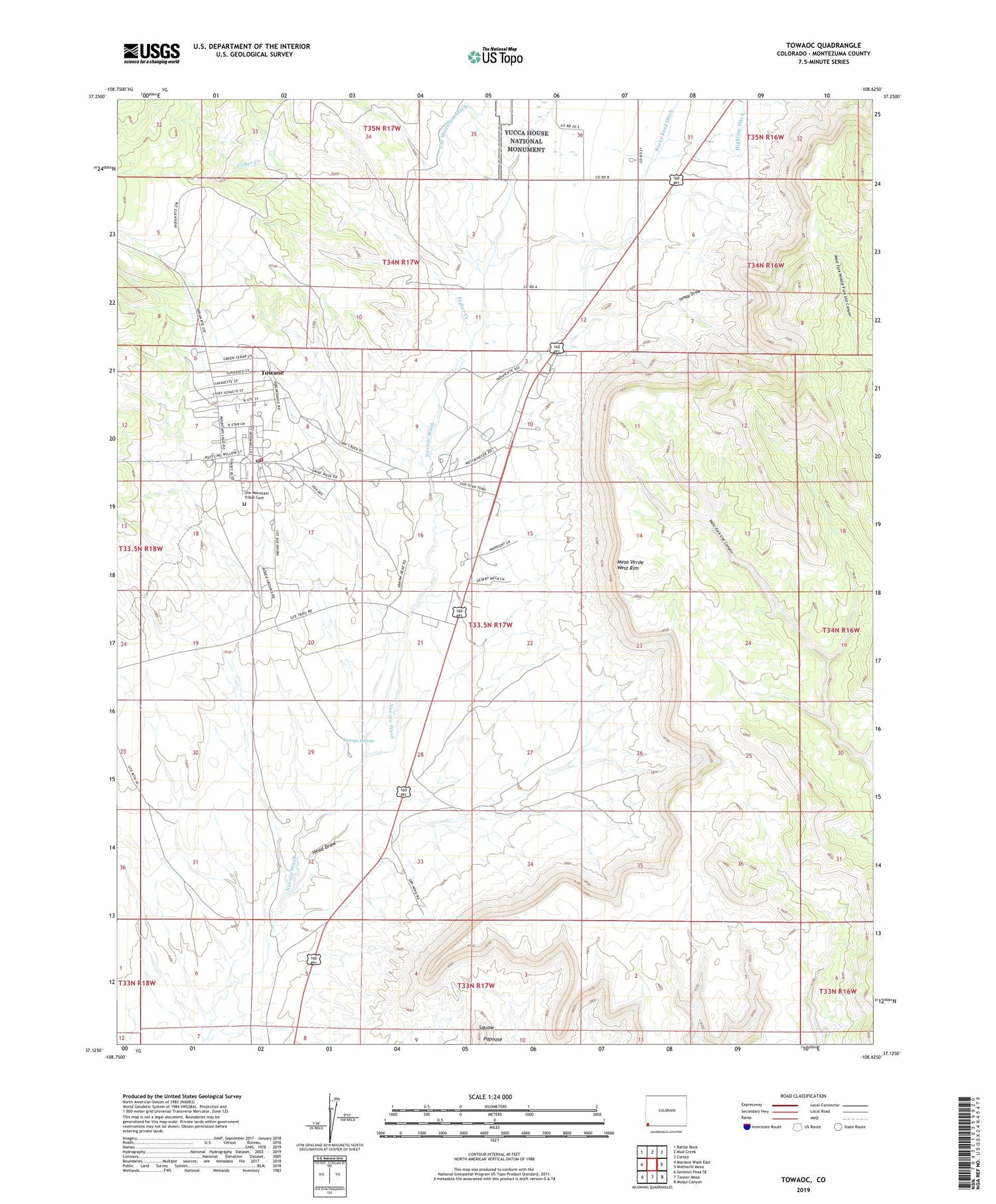 Towaoc Colorado US Topo Map Image