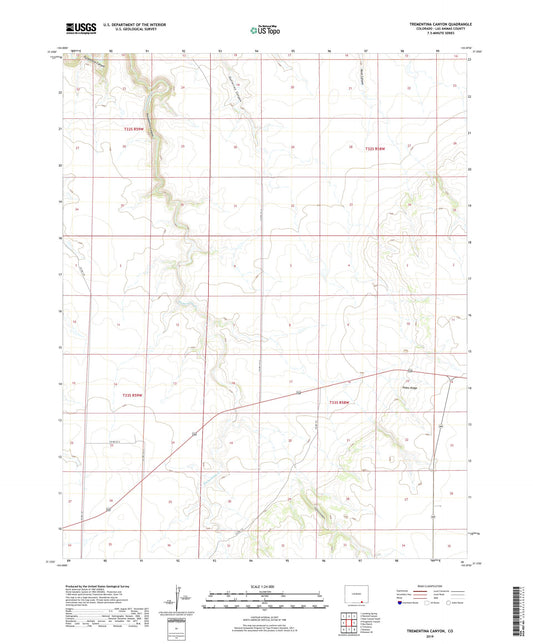 Trementina Canyon Colorado US Topo Map Image