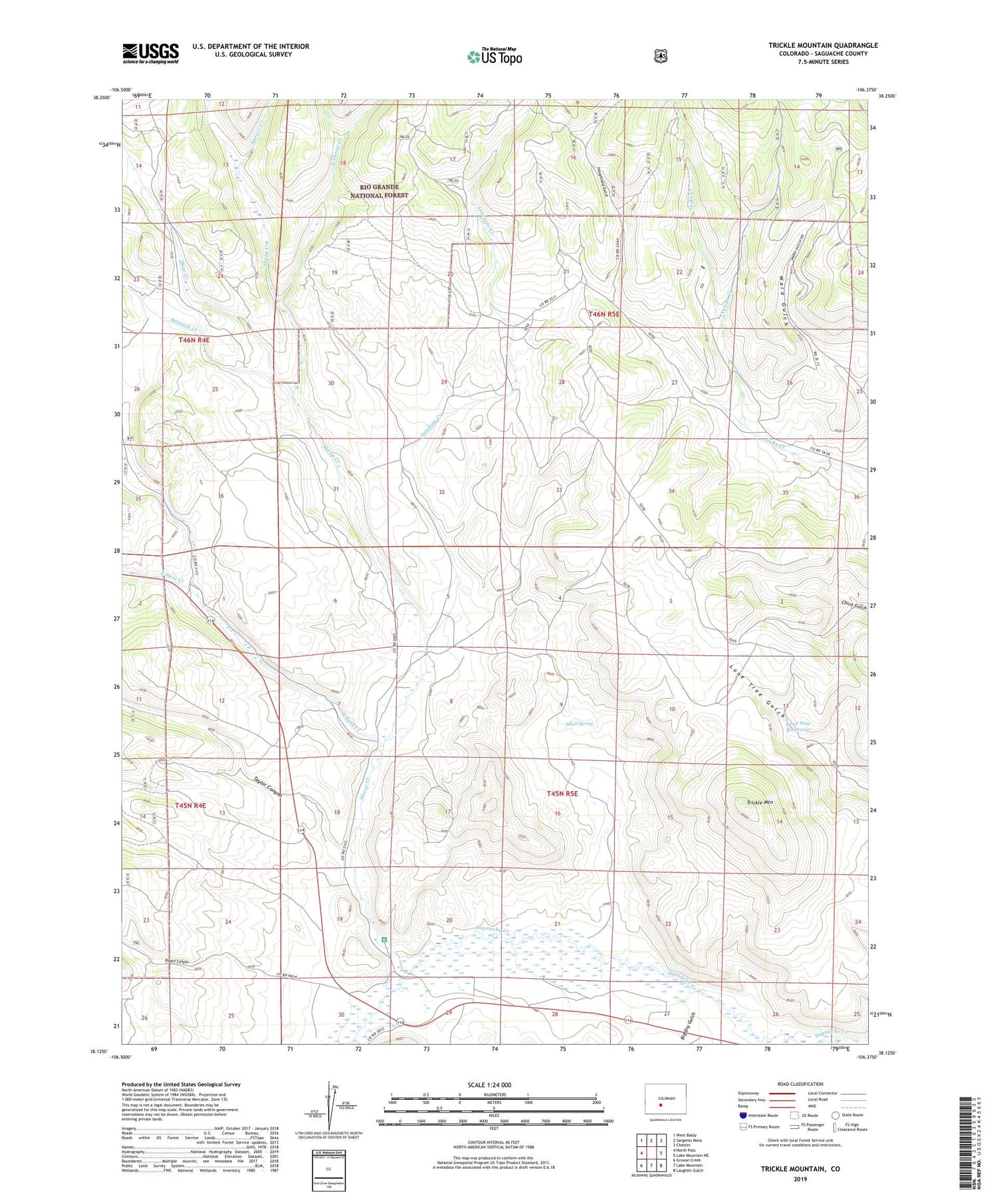 Trickle Mountain Colorado US Topo Map Image