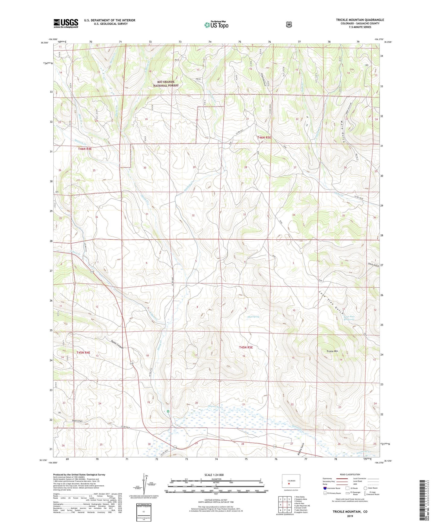 Trickle Mountain Colorado US Topo Map Image