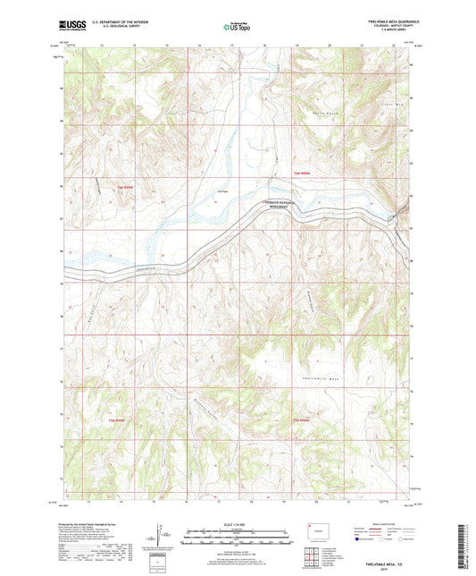 Twelvemile Mesa Colorado US Topo Map Image