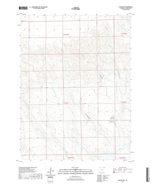 Twin Buttes Colorado US Topo Map Image