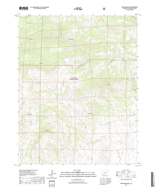 Twin Mountains Colorado US Topo Map Image