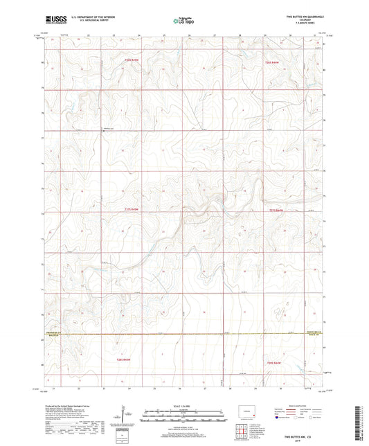 Two Buttes NW Colorado US Topo Map Image