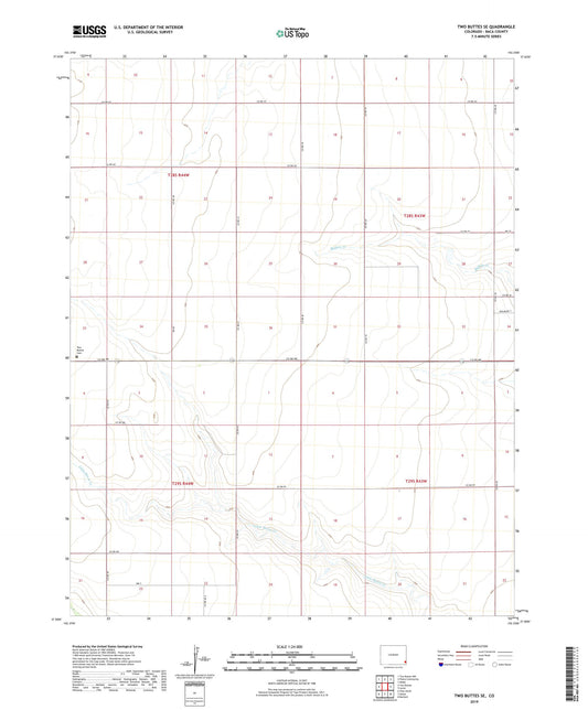 Two Buttes SE Colorado US Topo Map Image