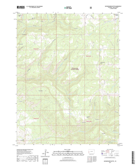 Uncompahgre Butte Colorado US Topo Map Image