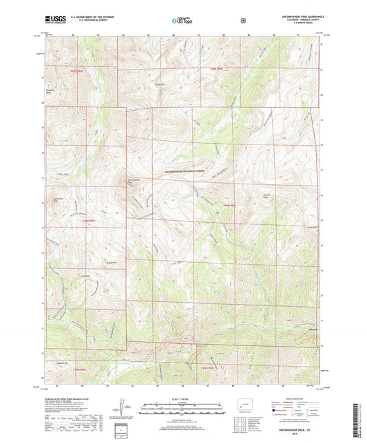 Uncompahgre Peak Colorado US Topo Map Image