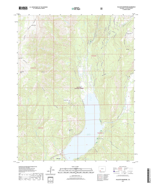 Vallecito Reservoir Colorado US Topo Map Image