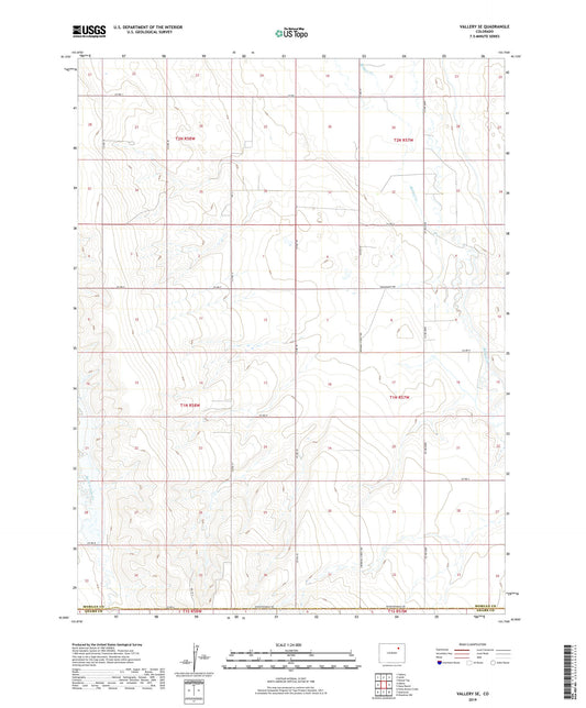 Vallery SE Colorado US Topo Map Image