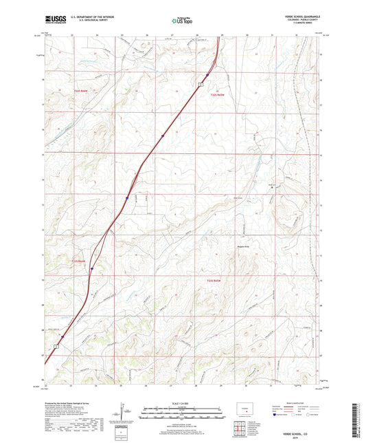 Verde School Colorado US Topo Map Image