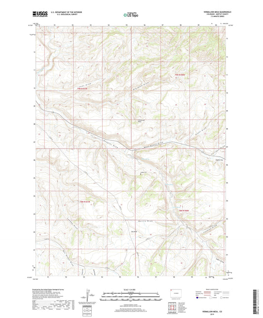 Vermillion Mesa Colorado US Topo Map Image