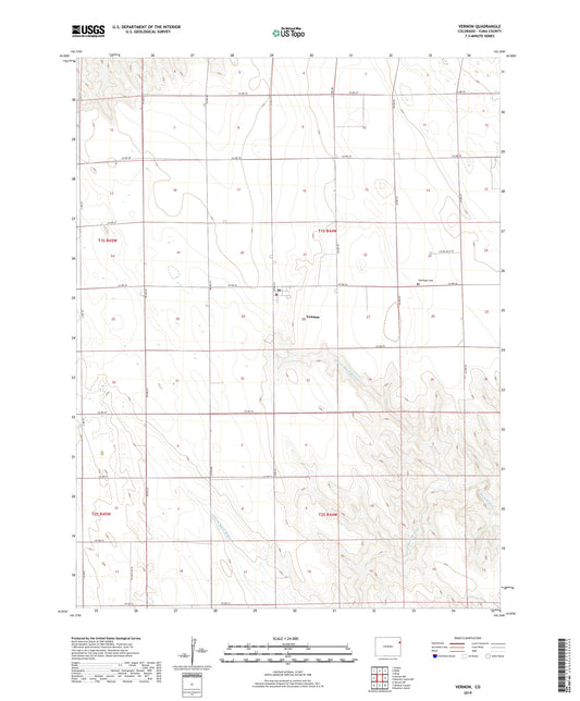 Vernon Colorado US Topo Map Image