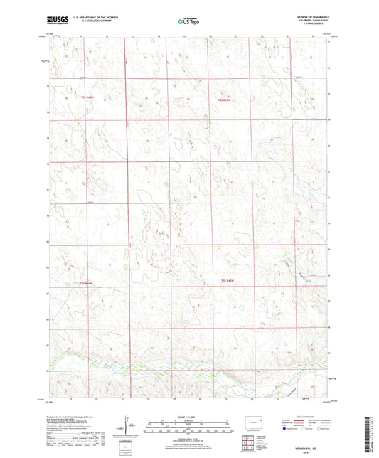Vernon SW Colorado US Topo Map Image