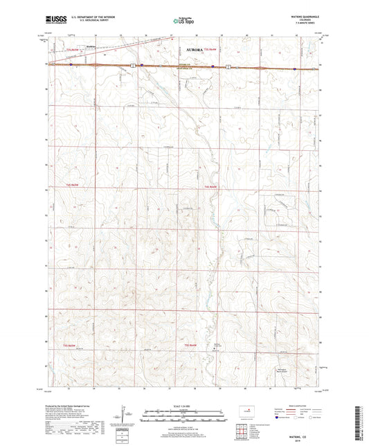 Watkins Colorado US Topo Map Image
