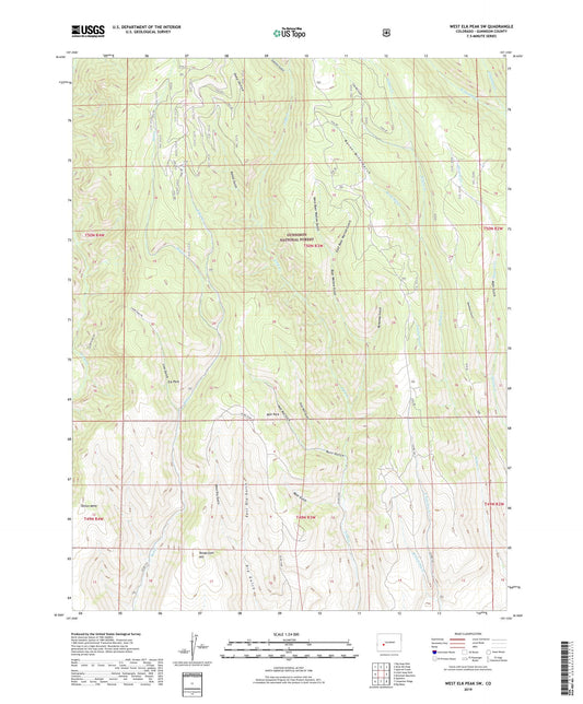 West Elk Peak SW Colorado US Topo Map Image