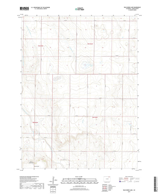 Wild Horse Lake Colorado US Topo Map Image