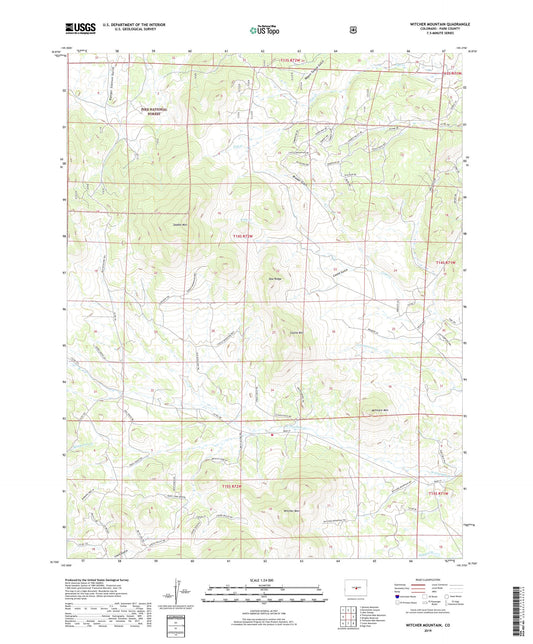 Witcher Mountain Colorado US Topo Map Image