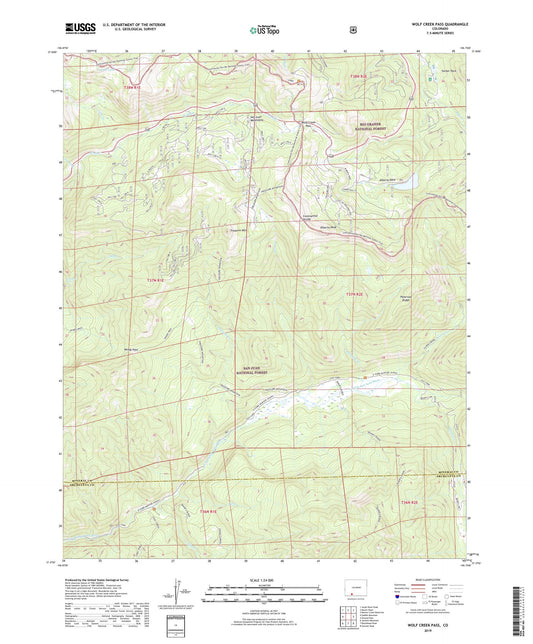 Wolf Creek Pass Colorado US Topo Map Image