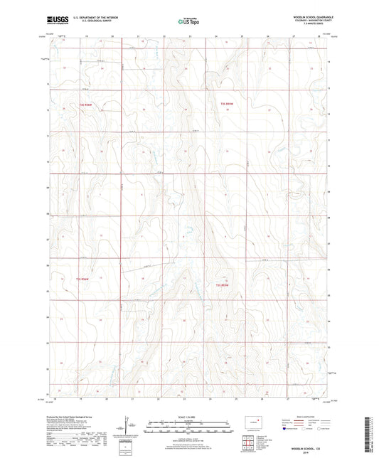 Woodlin School Colorado US Topo Map Image