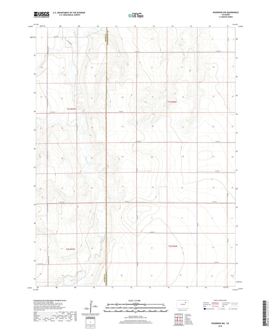 Woodrow NW Colorado US Topo Map Image