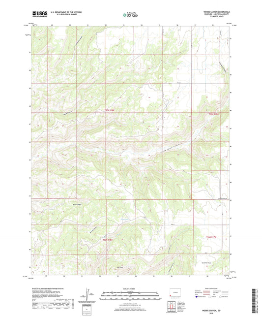 Woods Canyon Colorado US Topo Map Image