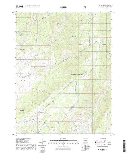 X Lazy F Ranch Colorado US Topo Map Image