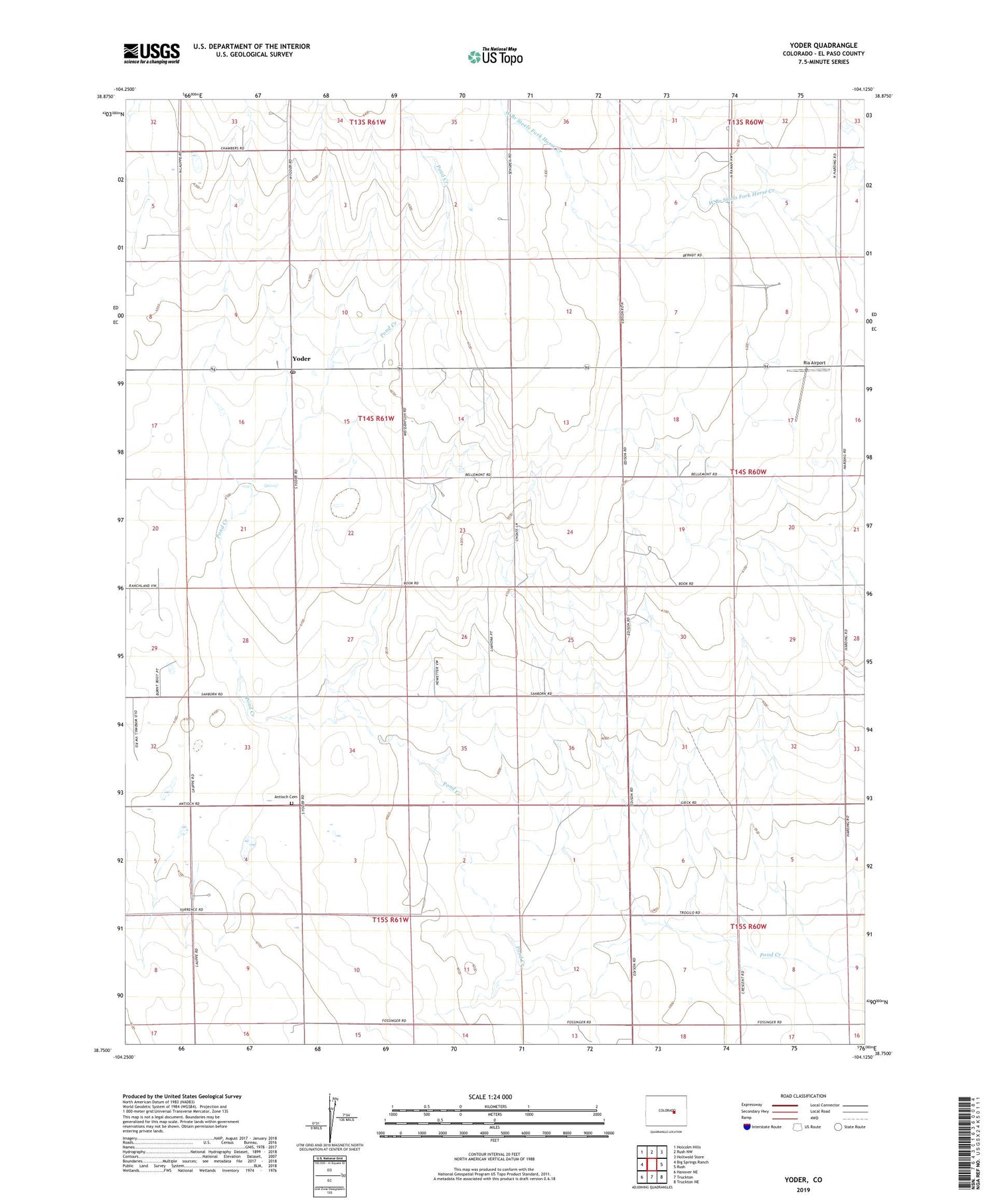 Yoder Colorado US Topo Map Image